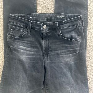 AG Adriano Goldschmied Mari high rise slim straight black jeans 30 EUC
